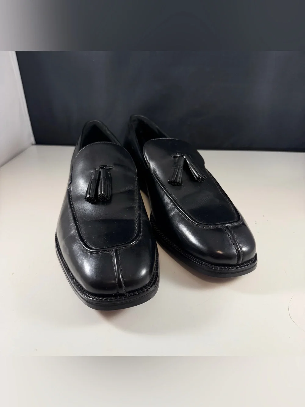 Cole Haan City Mens Black Leather Tassel Loafers- Size 10.5 C- New No Box (Read)